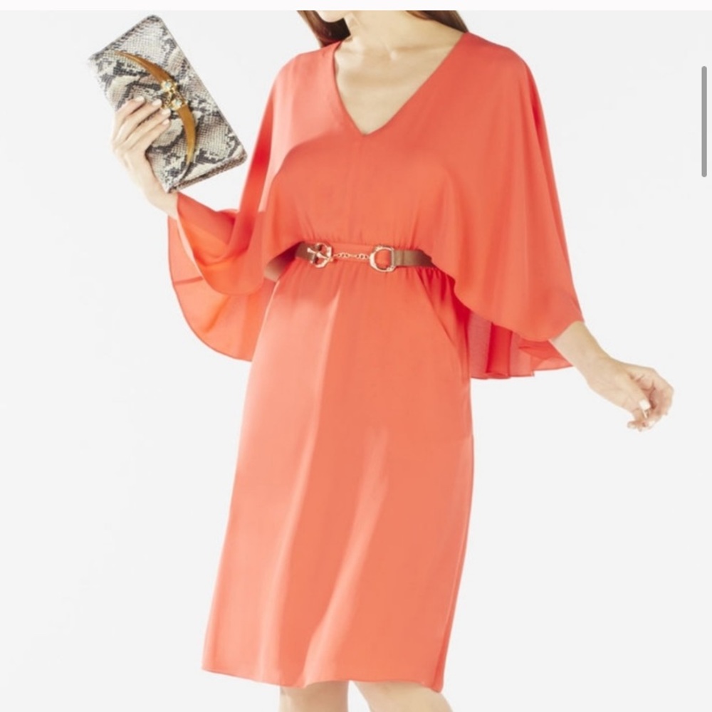 NWT BCBGMAXAZRIA Brittni Cape Dress Size Small